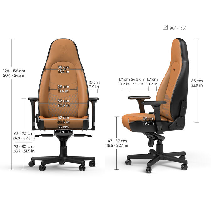 ICON Real Leather Cognac/Black