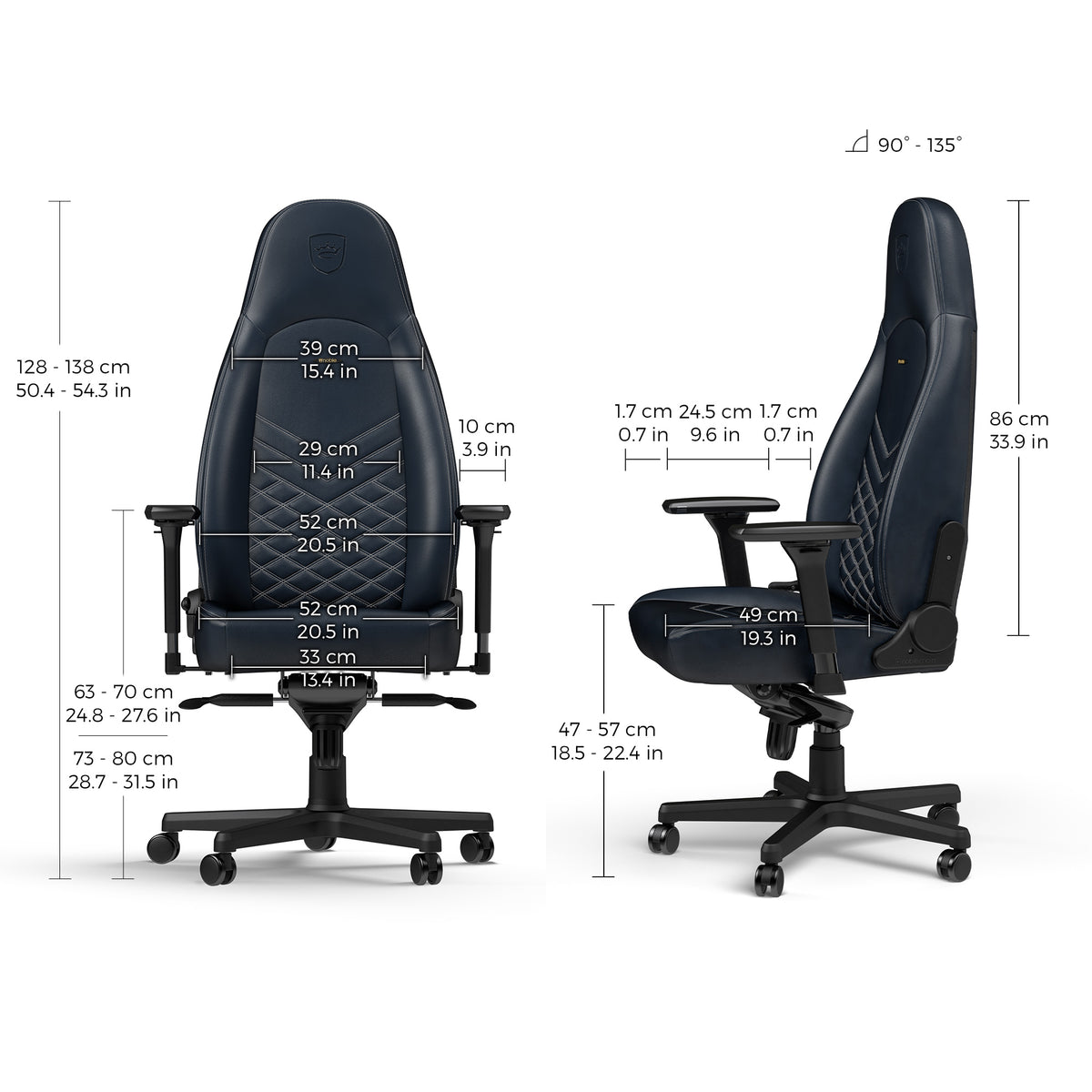 ICON Real Leather Midnight Blue/Graphite